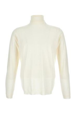 Goes Botanical Extra-Fine Merino Wool Turtleneck Sweater With Ribbed Detail