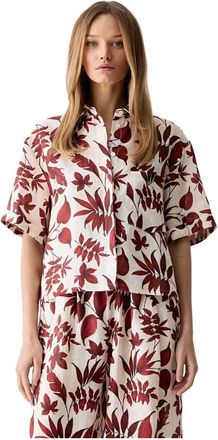 Vicolo Boxy Linnen Shirt - Dames - Overhemden - Veelkleurig - M - Linnen - Overhemden