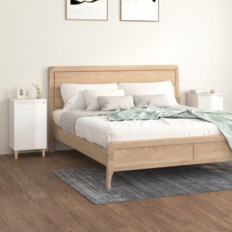 vidaXL Vidaxl - Mesitas De Noche 2 Uds Madera Blanco Brillante 40x35x70 Cm
