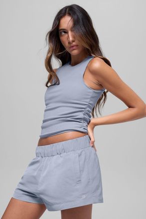 Alo | Ribbed En Pointe Tank Top in Winter Frost Blue, Size: Small