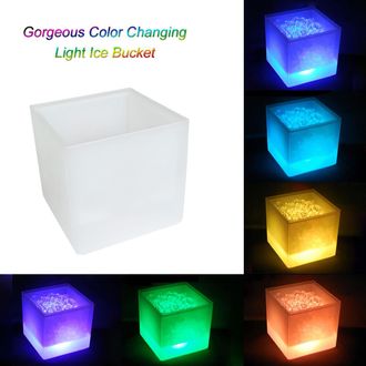 OEM Cubitera Cuadrada Con Iluminaci&oacute;n Led Variable, 3,5 L, Resistente Al Agua Ip65 (blanca)
