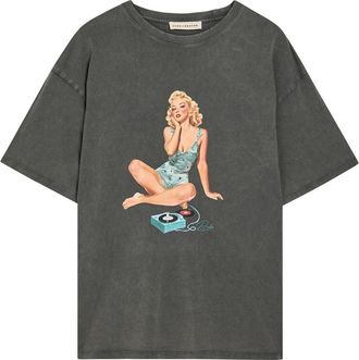 Duke and Dexter Pin Up Printed Cotton T-shirt - Black - XL
