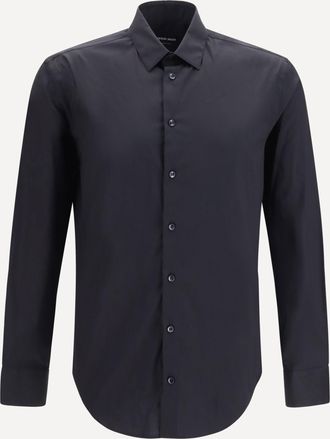 Giorgio Armani Camicia slim fit in popeline di cotone elasticizzato Man 40