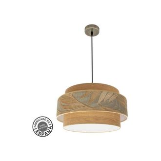 Samoa Abrila akunadecor Lampada a sospensione a 1 luce Modello Samoa Marrone Paralume Foglie
