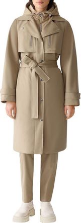 Mackage Siobhan Down Trench Coat with Removable Bib in Light Camel at Nordstrom, Size X-Large