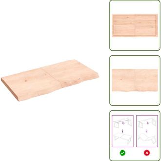 vidaXL The Living Store Piano per Tavolo 120x60x(2-6)cm in Rovere Massello Non Trattato - Tavolo in legno