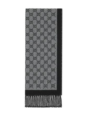 Gucci Wollen sjaal met GG-jacquard - Grijs