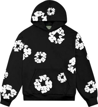 Denim Tears Cotton Wreath Hoodie Black White 301-010-30