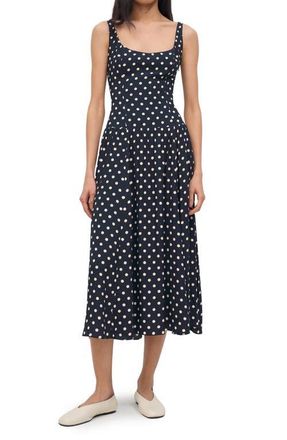 Reformation Bellarose Polka Dot Dress in Orion Dot at Nordstrom, Size 12