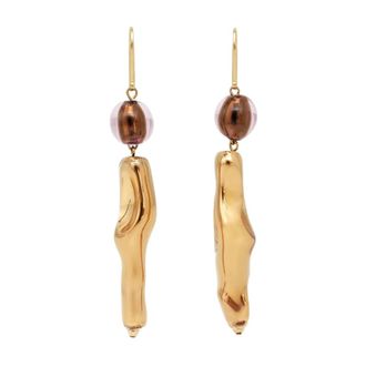 Isabel Marant Gouden Logo Oorbellen Stijlvolle Dames Accessoire - Dames - Oorbellen - Geel - ONE Size - Accessoires