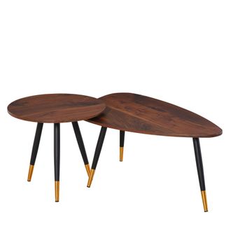 HOMCOM Coffee Table Set of 2 Nesting End Side Tables Living Room Home Office | TJ Hughes