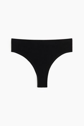 H&M Nahtloser Brazil Slip aus Spitze - Schwarz