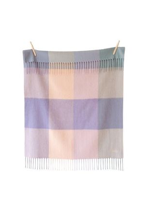 TBCo Lambswool Geometric Baby Blanket in Lilac Block Check at Nordstrom