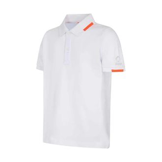 Suns White Polo Shirt with Ribbed Collar