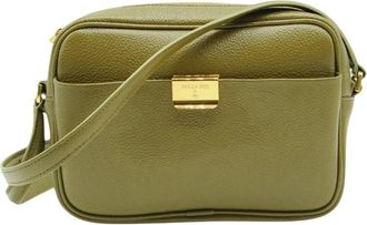 Patrizia Pepe Bolso Cruzado de Piel para Todo el D&iacute;a con Cadena - Bags - Mujer - Verde - ONE SIZE