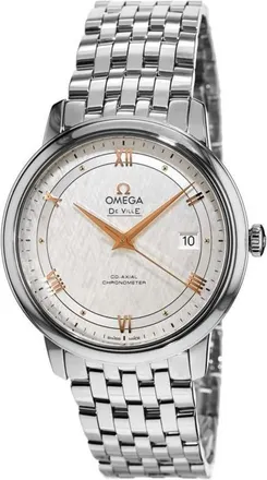 Omega De Ville Prestige Co-Axial 39.5mm Automatic Silver Dial Steel Mens Watch 424.10.40.20.02.004
