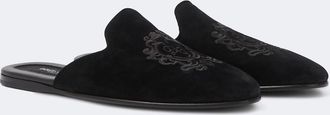 Dolce & Gabbana Embroidered suede mules