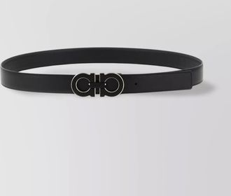 Ferragamo adjustable gancini reversible belt with gold-tone buckle