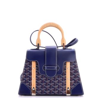Goyard Saigon Top Handle Bag Coated Canvas with Leather PM