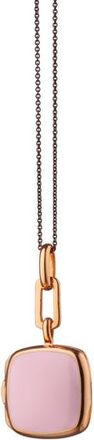 Monica Rich Kosann Enamel Cushion Locket Necklace in Rose Gold /Pink at Nordstrom, Size 17