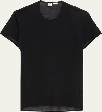 Toteme Short-Sleeved Silk and Cotton T-Shirt