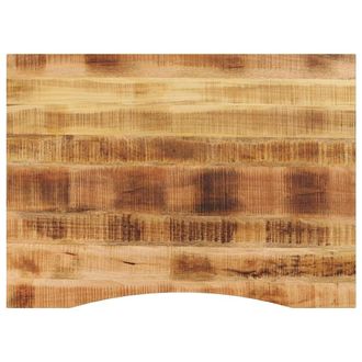 Berkfield Home Desk Top with Curve 110x80x2.5 cm Solid Wood Rough Mango in Brown