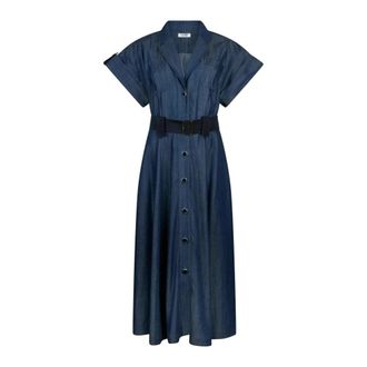 Liu Jo Belted Shirt Jumpsuit - Dames - Shirt Kleedjes - Blauw - S - Kleedjes