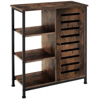 TecTake Aparador industrial, bisagra lado derecho, 71x32x82 cm madera oscura