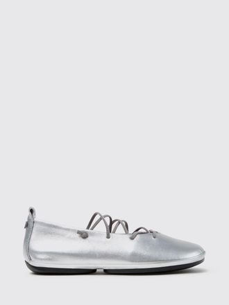 Camper Right Nina Laminated Leather Mary Jane Flats with Elasticated Laces