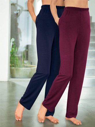 Feel Good Schlupfhose FEEL GOOD, Damen, Gr. 44/46, Normalgr&ouml;ssen, bunt (marine, bordeaux), 70% Polyester, 30% Viskose, unifarben, Hosen Schlupfhose