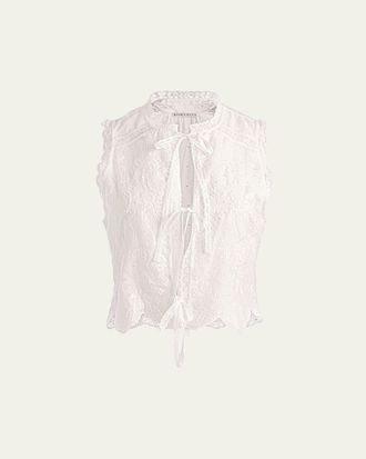 Alice & Olivia Amal Embroidered Tank Top