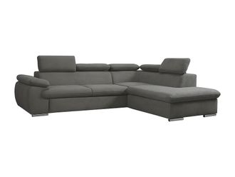 VENTE-UNIQUE.COM Sof&aacute; rinconera tela gris antracita