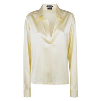 Tom Ford Dames, Blouses & Shirts, Geel, Maat: XS Zijde