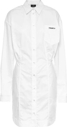 Marcelo Burlon Overhemdjurk - Dames - Shirt Kleedjes - Wit - L - Katoen - Kleedjes