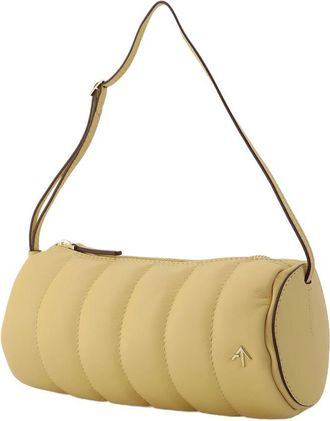 Manu Atelier Womens Shoulder Bag Beige Leather