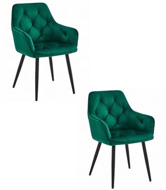 OEM Silla Jork - Terciopelo Verde Oscuro / Patas Negras X 2