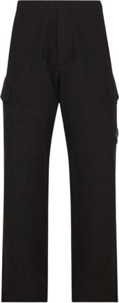 C.P. Company Diagonal Raised Fleece Cargo Lens Trainingsbroeken - Heren - Straight fit broeken - Zwart - M - Katoen - Broeken