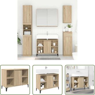 vidaXL Armadio da bagno - Armadio sottolavello con porta Rovere Sonoma 80 x 33 x 60 cm