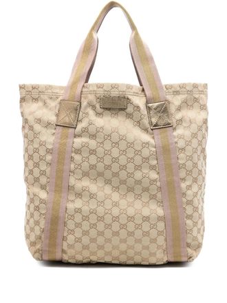 Gucci 2016-2025 GG Canvas Web tote bag - Marrone
