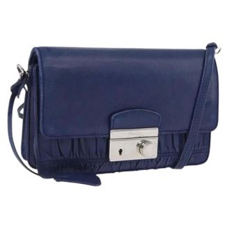 Prada Pre-owned Cross Body Bags, female, Blue, Size: ONE SIZE Pre-owned Vintage Shoulder Bag