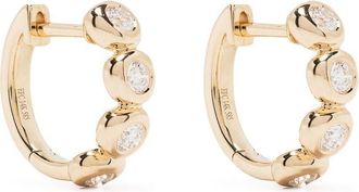 EF Collection 14kt yellow gold Pillow diamond huggie earring - women - Diamond/14kt Yellow Gold - One Size
