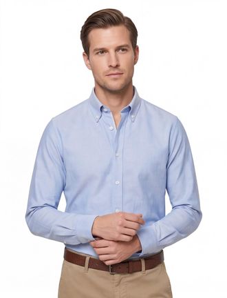 John Miller business overhemd John Miller lichtblauw