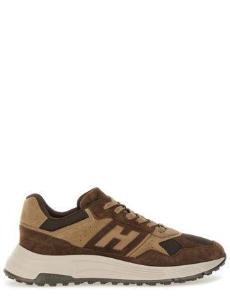 Hogan Brown Color Block Sneakers