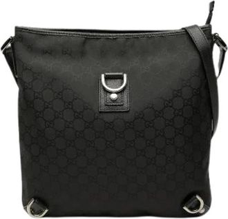 Gucci Pre-owned Nylon Crossbody Bag - Dames - Vintage Schoudertas - Zwart - ONE Size - Nylon - Vintage