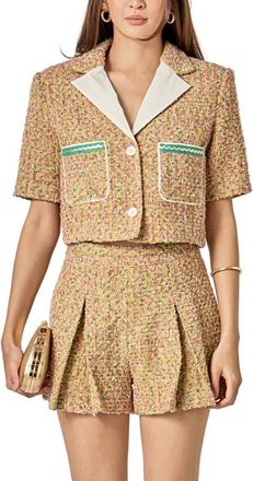 English Factory Crop Tweed Jacket in Multi at Nordstrom, Size X-Small