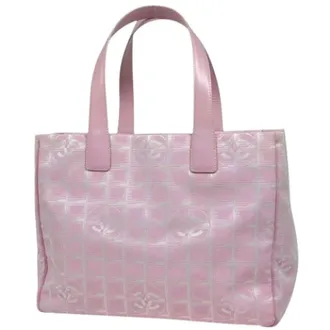 Chanel Pre-owned Tote Bags, female, Pink, Size: ONE SIZE Pre-owned Vintage Nylon Shoulder Tote Bag