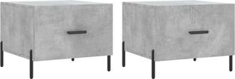vidaXL Vidaxl - Mesa de centro 2 uds madera ingeniería gris hormigón 50x50x40cm