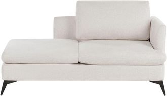 Beliani Beliani - Modern Right Hand Chaise Lounge Polyester Fabric Upholstery with Cushion Metal Legs Light Beige Sievoz