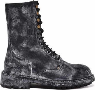 Dolce & Gabbana Anfibio Veterlaarzen - Heren - Veterlaarzen - Zwart - 39 EU - Leer - Schoenen