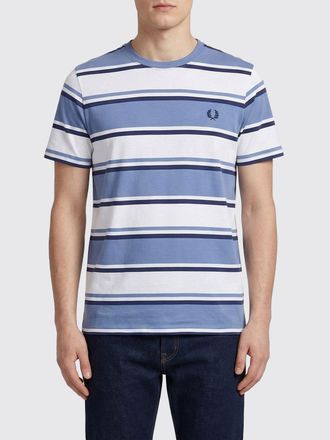 Fred Perry Striped Cotton T-Shirt with Logo